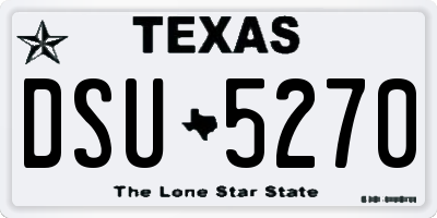TX license plate DSU5270