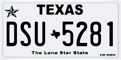 TX license plate DSU5281