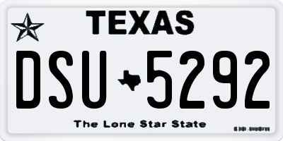 TX license plate DSU5292