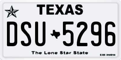 TX license plate DSU5296