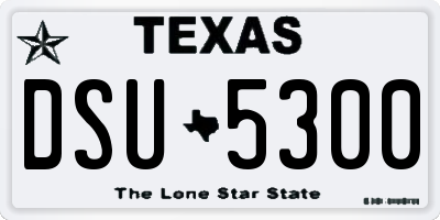TX license plate DSU5300