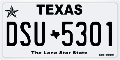 TX license plate DSU5301
