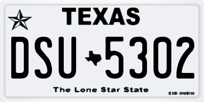 TX license plate DSU5302