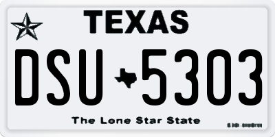 TX license plate DSU5303