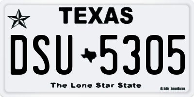 TX license plate DSU5305