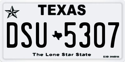TX license plate DSU5307
