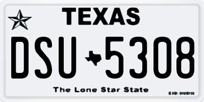 TX license plate DSU5308