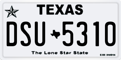 TX license plate DSU5310