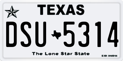 TX license plate DSU5314