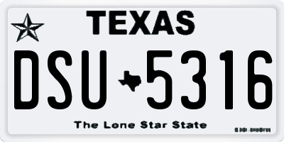 TX license plate DSU5316
