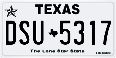 TX license plate DSU5317