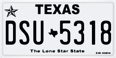TX license plate DSU5318