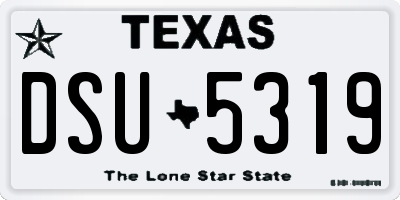 TX license plate DSU5319