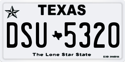 TX license plate DSU5320