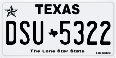 TX license plate DSU5322