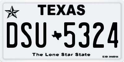 TX license plate DSU5324
