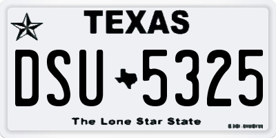 TX license plate DSU5325