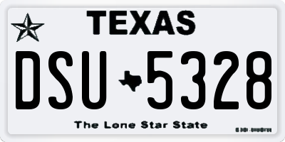 TX license plate DSU5328