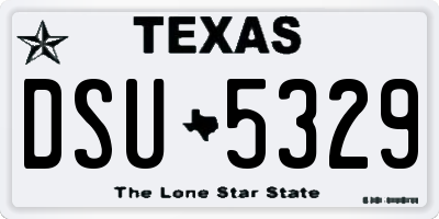 TX license plate DSU5329