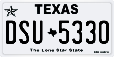 TX license plate DSU5330