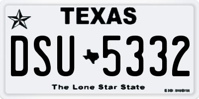 TX license plate DSU5332