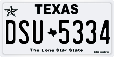 TX license plate DSU5334