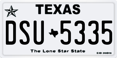 TX license plate DSU5335