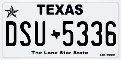 TX license plate DSU5336