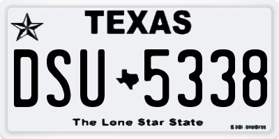 TX license plate DSU5338