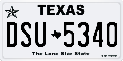 TX license plate DSU5340