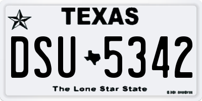 TX license plate DSU5342