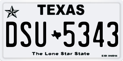 TX license plate DSU5343