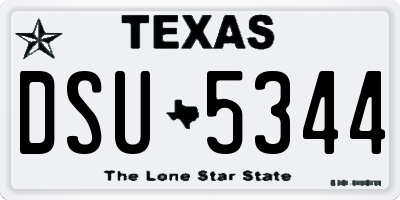TX license plate DSU5344