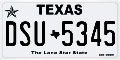TX license plate DSU5345