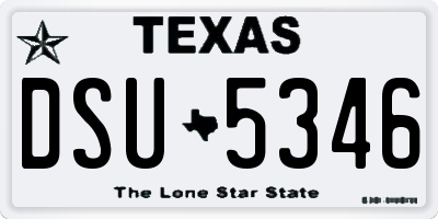 TX license plate DSU5346