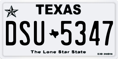 TX license plate DSU5347