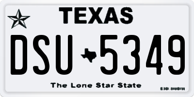 TX license plate DSU5349