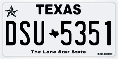 TX license plate DSU5351