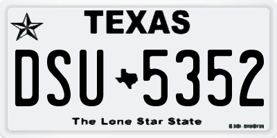 TX license plate DSU5352