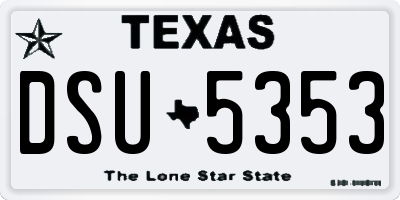 TX license plate DSU5353