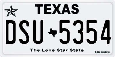 TX license plate DSU5354