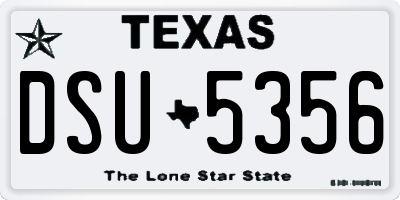 TX license plate DSU5356