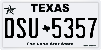 TX license plate DSU5357