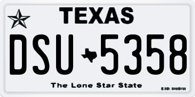 TX license plate DSU5358