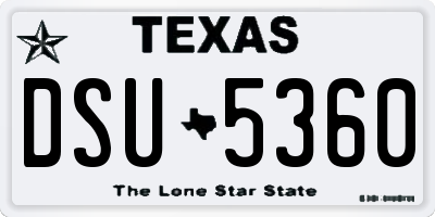TX license plate DSU5360