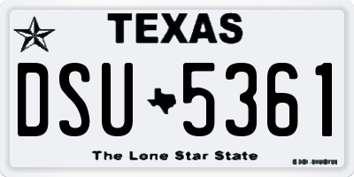 TX license plate DSU5361