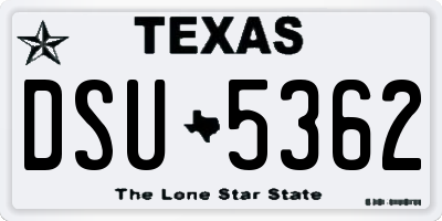 TX license plate DSU5362