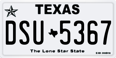 TX license plate DSU5367