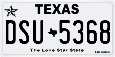 TX license plate DSU5368