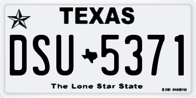 TX license plate DSU5371